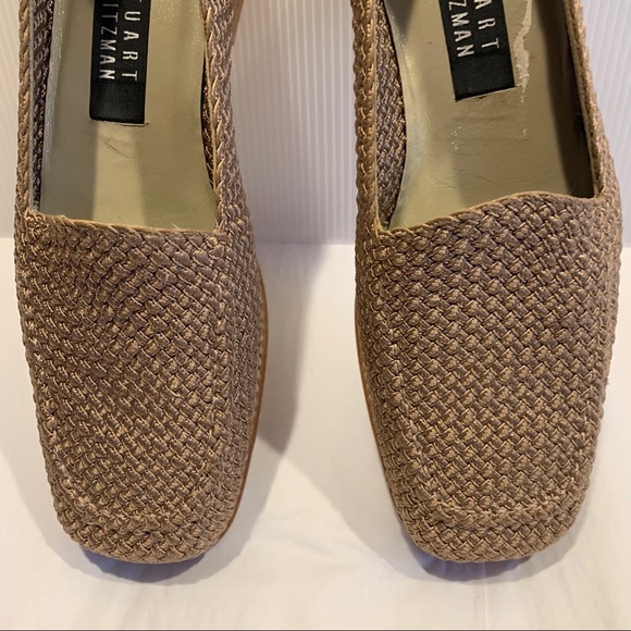 Stuart Weitzman Taupe Woven Loafers - Picture 2 of 8